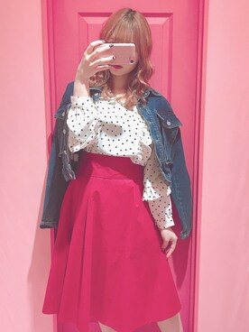 「レトロ」｜「アイテム（デニムジャケット）」を使った、❤︎MARINO❤︎さん（レディース・160cm）の春コーディネート