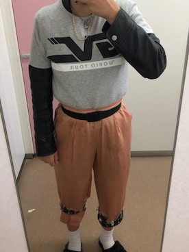 「SPINNS（スピンズ）のアイテム（ライダースジャケット）」を使った、aさん（レディース・165cm）の秋コーディネート