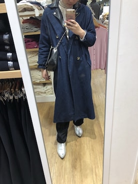 「SPINNS（スピンズ）のアイテム（ライダースジャケット）」を使った、aさん（レディース・165cm）の冬コーディネート