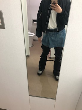 「jouetie（ジュエティ）のアイテム（MA-1）」を使った、aさん（レディース・165cm）の冬コーディネート