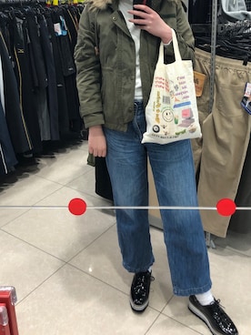 「w closet（ダブルクローゼット）のアイテム（モッズコート）」を使った、aさん（レディース・165cm）の春コーディネート