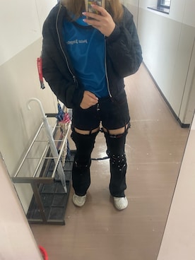 「FOREVER 21」｜「アイテム（MA-1）」を使った、aさん（レディース・165cm）の秋コーディネート