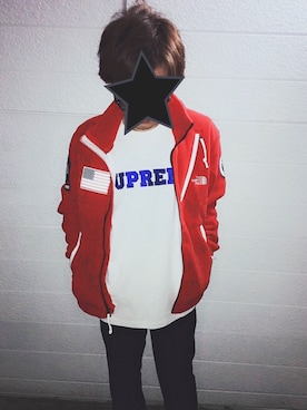「Supreme x The North Face」｜「アイテム（ブルゾン）」を使った、Tyonさん（メンズ・165cm）の春コーディネート