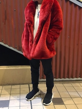 「BALENCIAGA」｜「アイテム（その他アウター）」を使った、Tyonさん（メンズ・165cm）の冬コーディネート