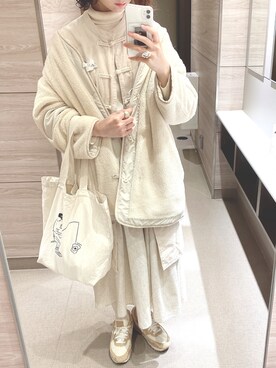 コットンネルチャイナボタンワンピース1093を使った人気ファッションコーディネート Wear