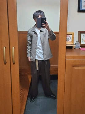 「茶色」｜「アイテム（ブルゾン）」を使った、katsu(相互フォロー)さん（メンズ・170cm）の秋コーディネート
