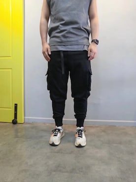 「Champion（チャンピオン）のアイテム（チノパンツ）」を使った、babapooさん（メンズ・173cm）の秋コーディネート