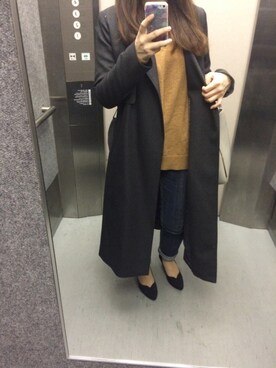 「ロングコート×スキニー」｜「アイテム（ジャケット/アウター）」を使った、ERiverさん（レディース・152cm）の春コーディネート