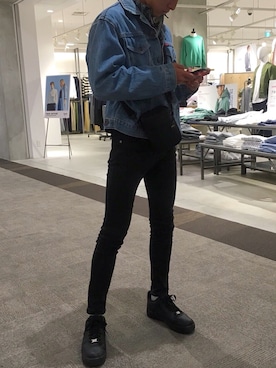 「Big John（ビッグジョン）のアイテム（デニムジャケット）」を使った、Sawadyyさん（メンズ・172cm）の春コーディネート