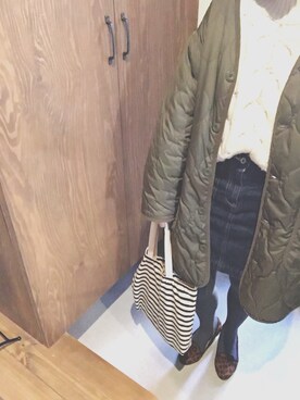 「キルティングコート」｜ヨメさん（レディース・153cm）の冬コーディネート