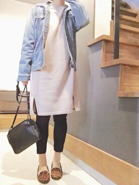 「LAKOLE（ラコレ）のアイテム（レッグウェア）」を使った、ヨメさん（レディース・153cm）の春コーディネート
