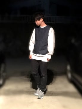 「TALKING ABOUT THE ABSTRACTION（トーキング　アバウト　ジ　アブストラクション）のアイテム（トップス）」を使った、けーちゃんさん（メンズ・168cm）の冬コーディネート