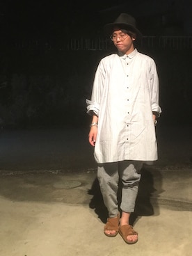 「sneeuw（スニュウ）のアイテム（パンツ）」を使った、けーちゃんさん（メンズ・168cm）の夏コーディネート