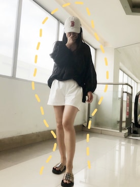 「アイテム（サンダル）」を使った、Guさん（レディース・165cm・20代）の夏コーディネート