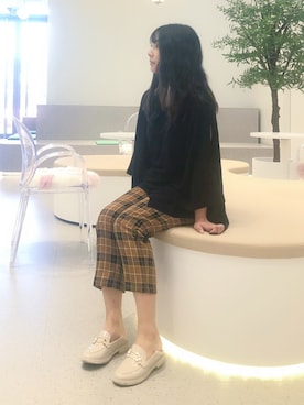 「アイテム（スリッポン）」を使った、Guさん（レディース・164cm・20代）の秋コーディネート