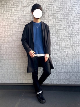 「nano・universe」｜「アイテム（チェスターコート）」を使った、kyoyaさん（メンズ・177cm）の春コーディネート