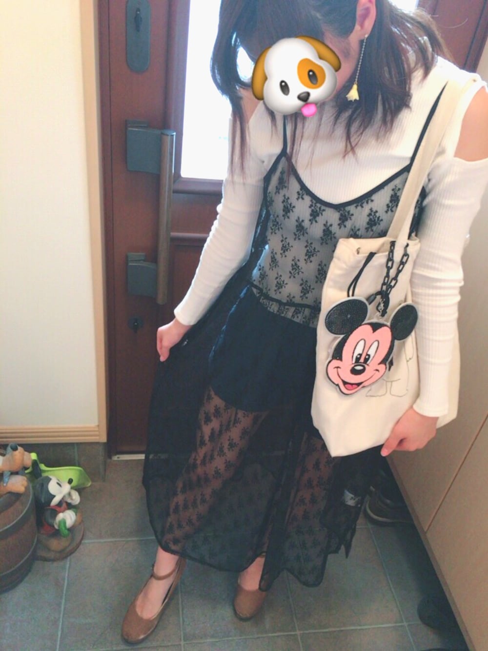 「WEGOのアイテム（Tシャツ/カットソー、ホワイト系）」を使った、ちぃさん（レディース・155cm）の夏コーディネートの1枚目の写真
