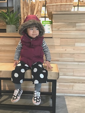 「M＆S（エムアンドエス）のアイテム（ジャケット/アウター）」を使った、AJsisさん（キッズ・110cm）の冬コーディネート