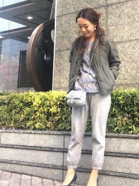 「45R」｜「アイテム（ブルゾン）」を使った、akikoさん（レディース・152cm）の冬コーディネート
