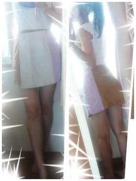 「CECIL McBEE（セシルマクビー）のアイテム（スカート、ホワイト系）」を使った、うさ子さん（レディース・165cm）の春コーディネート