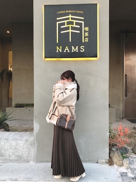 「tiptop（ティップトップ）のアイテム（ムートンコート）」を使った、iさん（レディース・153cm）の冬コーディネート