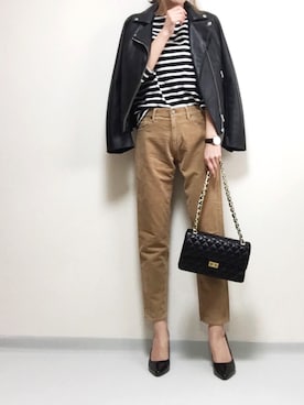 「AZUL by moussy（アズールバイマウジー）のアイテム（その他アウター）」を使った、minminmaaaさん（レディース・168cm）の冬コーディネート