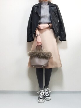「AZUL by moussy（アズールバイマウジー）のアイテム（その他アウター）」を使った、minminmaaaさん（レディース・168cm）の冬コーディネート