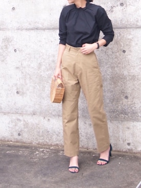 「THE SHINZONE（ザ　シンゾーン）のハイウエストチノパンツ（チノパンツ）」を使った、minminmaaaさん（レディース・168cm）の夏コーディネート