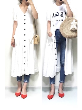 「MSGM（エムエスジーエム）のアイテム」を使った、minminmaaaさん（レディース・168cm）の夏コーディネート