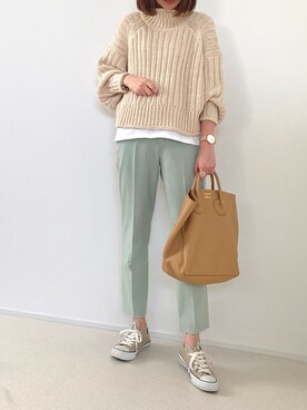 「H&M（エイチ・アンド・エム）のアイテム（ニット/セーター）」を使った、minminmaaaさん（レディース・168cm）の冬コーディネート