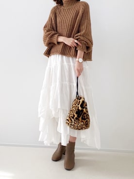 「H&M（エイチ・アンド・エム）のアイテム（ニット/セーター）」を使った、minminmaaaさん（レディース・168cm）の冬コーディネート