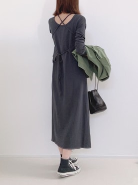 「FREE'S MART（フリーズマート）のアイテム（ワンピース/ドレス）」を使った、minminmaaaさん（レディース・168cm）の春コーディネート