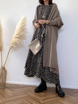「H&M（エイチ・アンド・エム）のアイテム（ブーツ）」を使った、minminmaaaさん（レディース・168cm）の秋コーディネート
