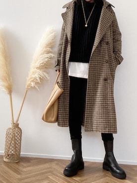 「H&M（エイチ・アンド・エム）のアイテム（ニット/セーター）」を使った、minminmaaaさん（レディース・168cm）の冬コーディネート