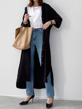 「UNIQLO（ユニクロ）のアイテム（シャツワンピース）」を使った、minminmaaaさん（レディース・168cm）の冬コーディネート