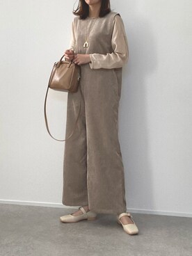 「classicalelf（クラシカルエルフ）のアイテム（オールインワン・サロペット）」を使った、minminmaaaさん（レディース・168cm）の冬コーディネート