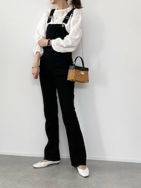 「BEAUTY&YOUTH UNITED ARROWS（ビューティーアンドユースユナイテッドアローズ）のBY∴ Vカットスクエアトゥフラットシューズ 1.0◆（パンプス）」を使った、minminmaaaさん（レディース・168cm）の春コーディネート