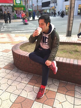 「BEAUTY&YOUTH UNITED ARROWS（ビューティーアンドユースユナイテッドアローズ）のアイテム（MA-1）」を使った、みなきちさん（メンズ・166cm）の冬コーディネート