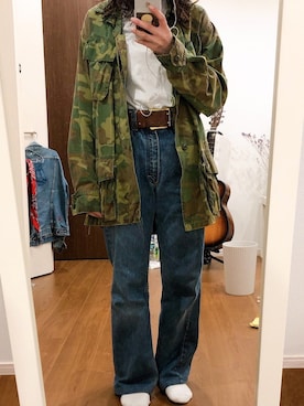 「KEY（キイ）のアイテム（パンツ）」を使った、🐗さん（レディース・157cm）の秋コーディネート