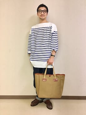 「マリン」｜「アイテム（その他シューズ）」を使った、Bshop 伊藤さん（メンズ・173cm）の冬コーディネート
