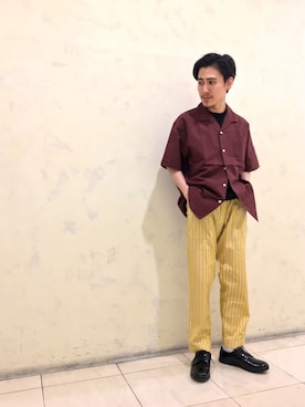 「MANEBU（マネブ）のアイテム（その他シューズ）」を使った、Ryota Yamotoさん（メンズ・170cm）の春コーディネート