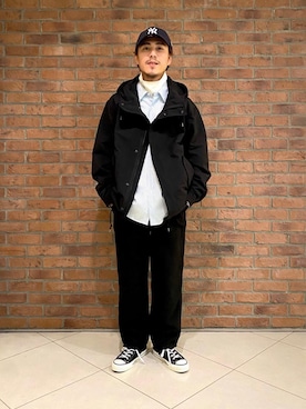 「CONVERSE（コンバース）の＜CONVERSE（コンバース）＞ CANVAS ALL STAR J OX/オールスター（スニーカー、ブラック系）」を使った、Ryota Yamotoさん（メンズ・170cm）の秋コーディネート