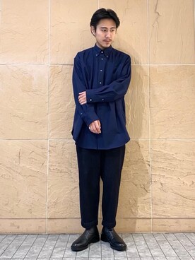 「BEAUTY&YOUTH UNITED ARROWS（ビューティーアンドユースユナイテッドアローズ）のBY フレンチ チェルシー ブーツ（ブーツ、ブラック系）」を使った、Ryota Yamotoさん（メンズ・170cm）の冬コーディネート