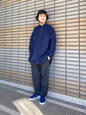 「BEAUTY&YOUTH UNITED ARROWS（ビューティーアンドユースユナイテッドアローズ）のBY 10oz ヘビー ワイド Ｔシャツ（Tシャツ/カットソー、ホワイト系）」を使った、Ryota Yamotoさん（メンズ・170cm）の春コーディネート