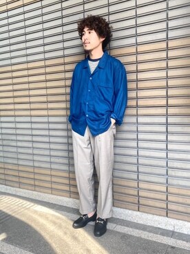 「BEAUTY&YOUTH UNITED ARROWS（ビューティーアンドユースユナイテッドアローズ）のBY ビット ローファー（ローファー、ブラック系）」を使った、Ryota Yamotoさん（メンズ・170cm）の春コーディネート