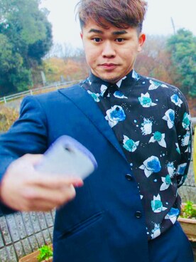 「ZARA（ザラ）のアイテム（トップス、ブルー系）」を使った、かんさん（メンズ）の春コーディネート