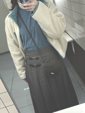 「RETRO GIRL（レトロガール）のアイテム（ブルゾン）」を使った、七味さん（レディース・164cm）の春コーディネート