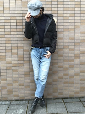 「UNTITLED（アンタイトル）のアイテム（ダウンジャケット/コート）」を使った、mayさん（レディース・168cm）の冬コーディネート