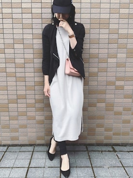 「CIAOPANIC TYPY」｜「アイテム（ノーカラージャケット）」を使った、mayさん（レディース・168cm）の春コーディネート