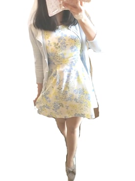 「水色」｜「アイテム（アンサンブル）」を使った、ちゅなさん（レディース・155cm）の春コーディネート